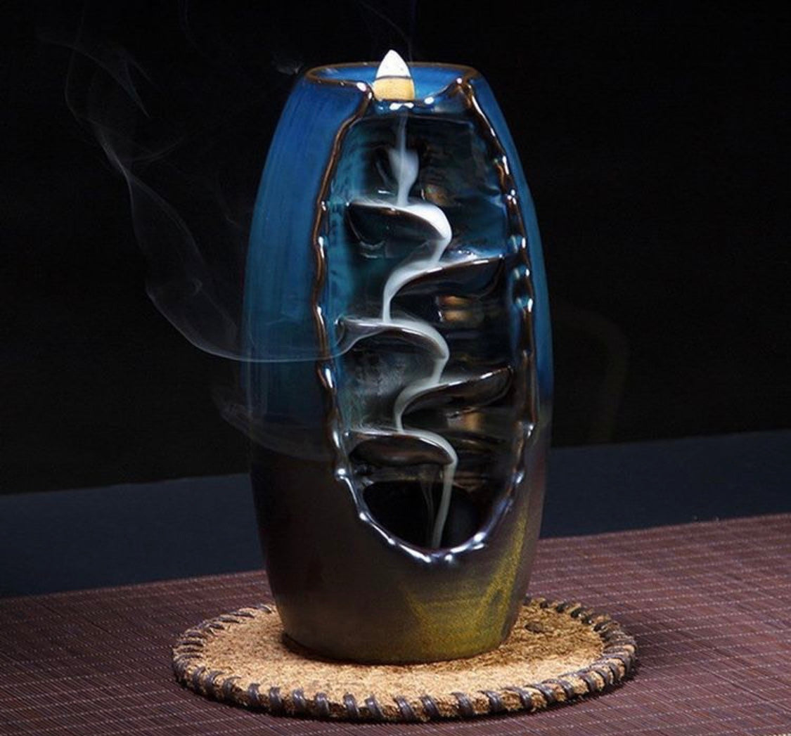 Ceramic backflow incense burner